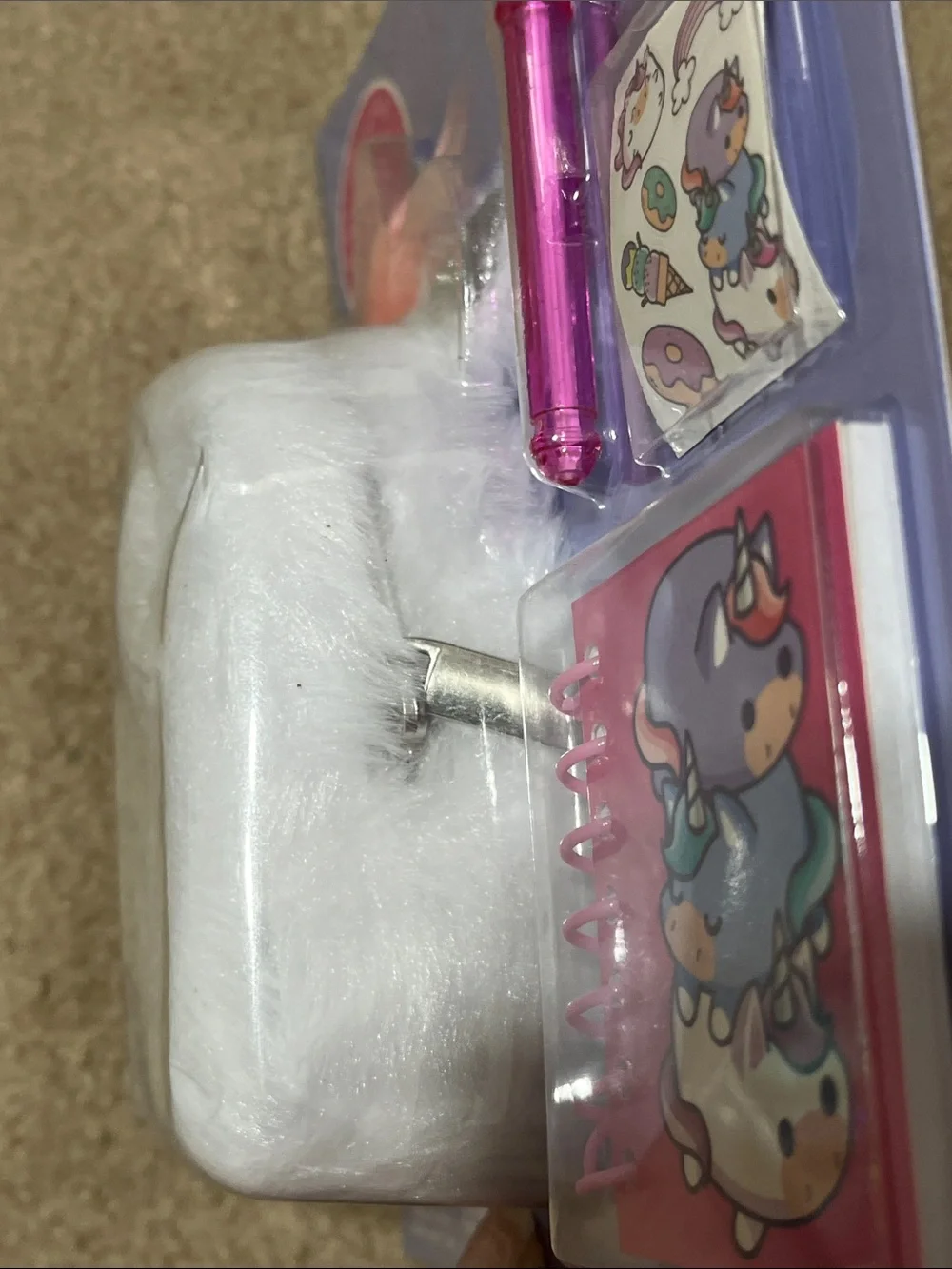 Claire’s Chubby Unicorn 4” Backpack Stationery Set | Plush Keychain NWT